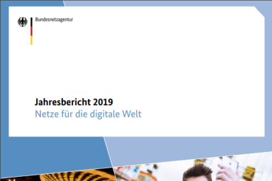 Das Bild zeigt das Cover des Jahresberichtes 2019 des Bundesnetzagentur mit dem Titel "Netze für die digitale Welt".